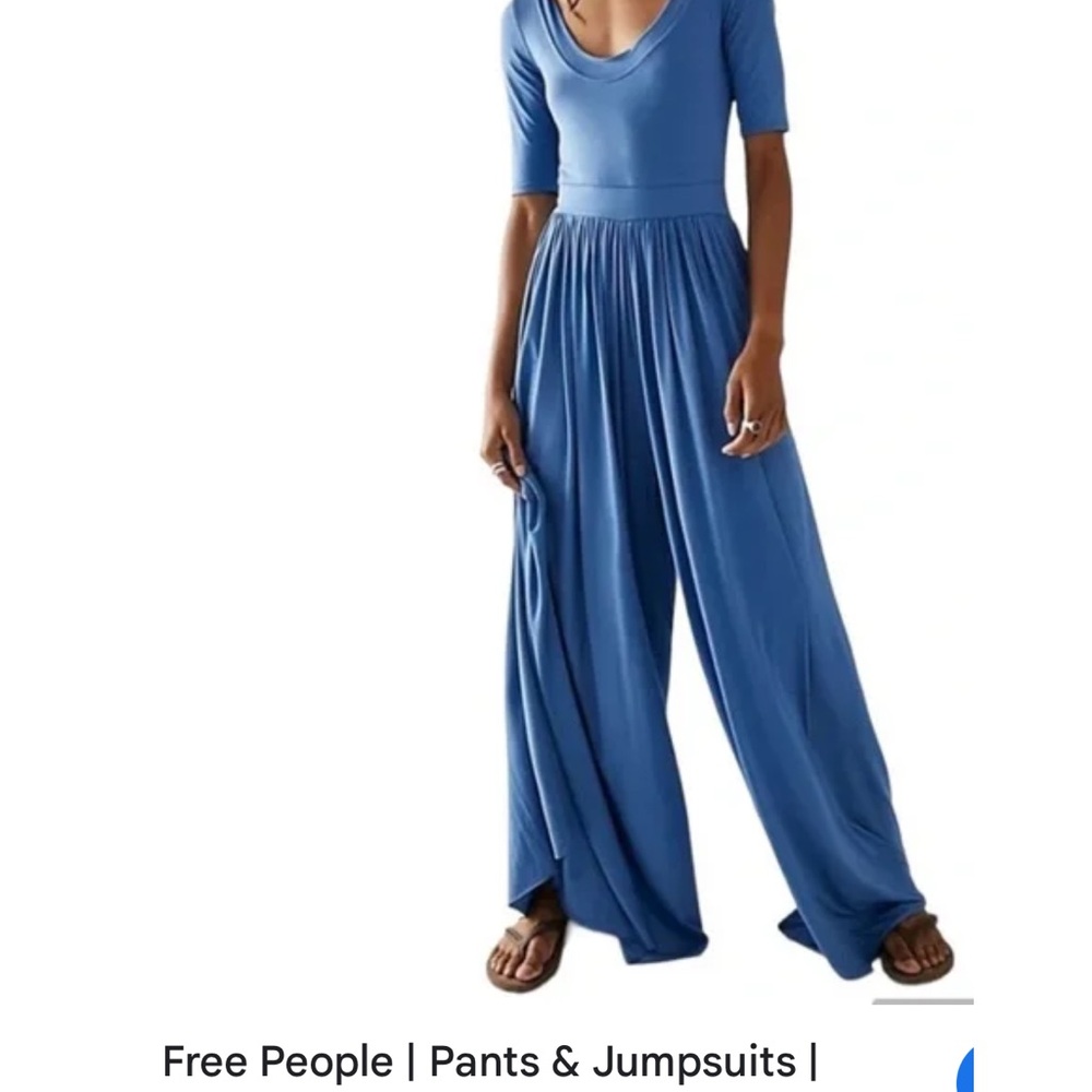 New Free People Beach Rose Bowl super wide leg, low scoup neck lose fit 14” bust
